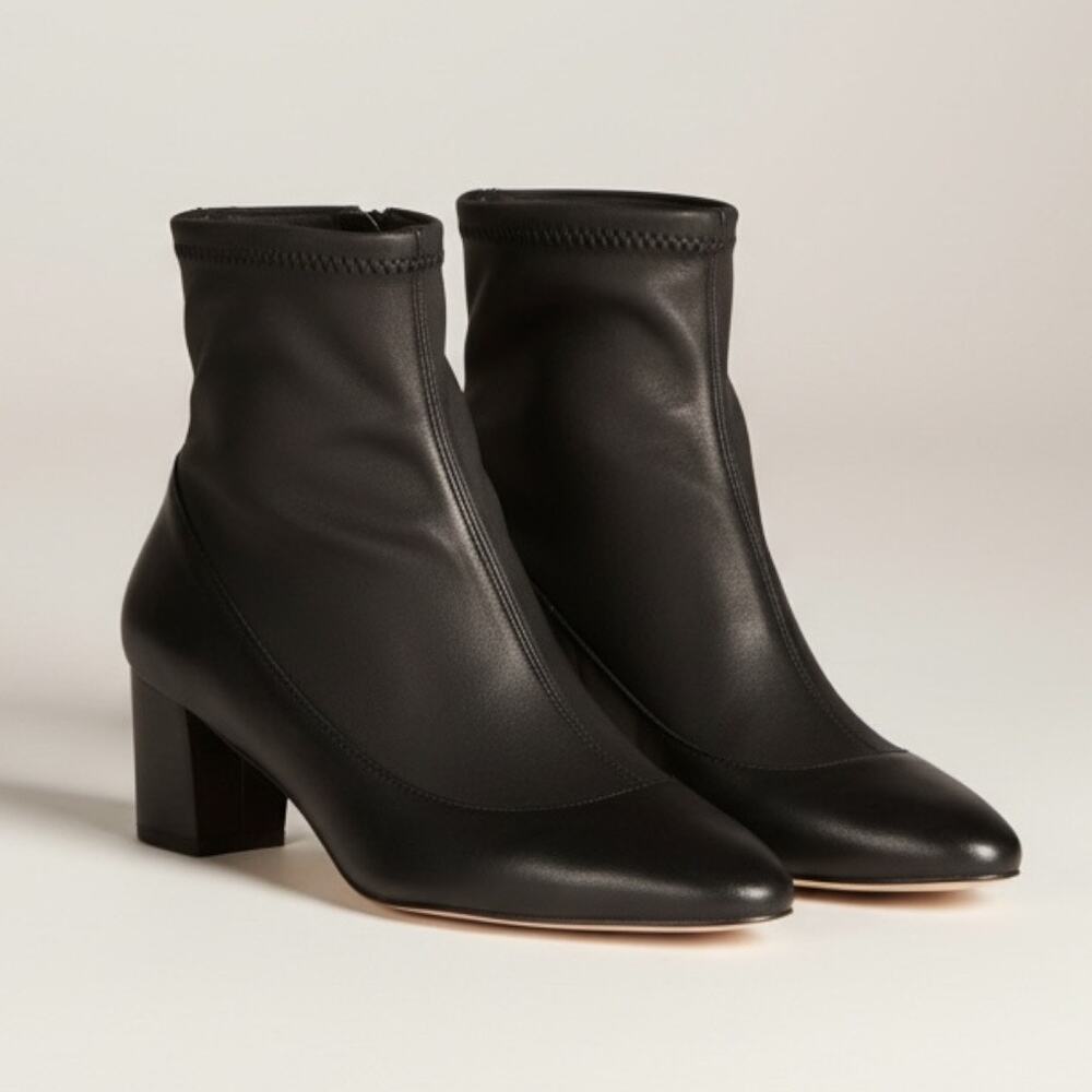 Tamara Mellon Caress Ankle 55 Stretch Nappa Black Booties EU 41 / US 11 NIB